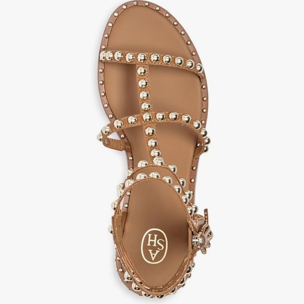 ASH Women's Power Studded sandals leather gold gladiator caged boho